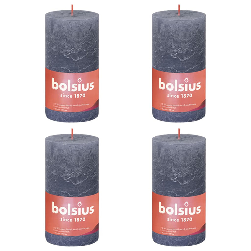 Bolsius Bolsius Stollen Shine 4 St Rustic 130x68 mm Twilight Blue