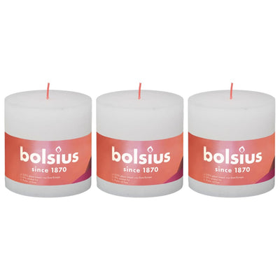 Bolsius Bolsius Stompkaarsen Shine 3 st rustiek 100x100 mm wolkenwit