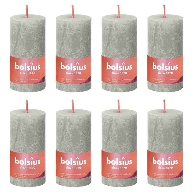 Bolsius Bolsius Stollen Shine 8 St Rustic 100x50 mm grigio sabbioso