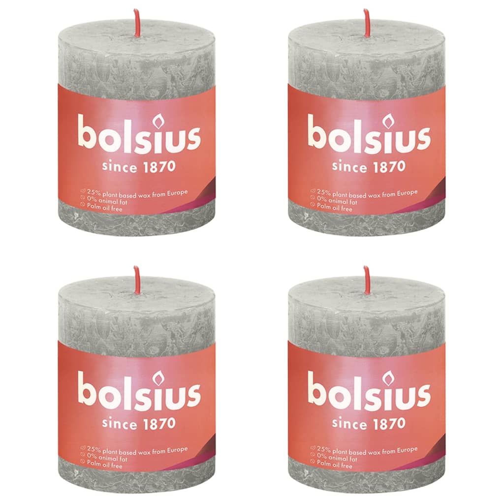 Bolsius Bolsius Stollen Shine 4 St Rustic 80x68 mm Grey