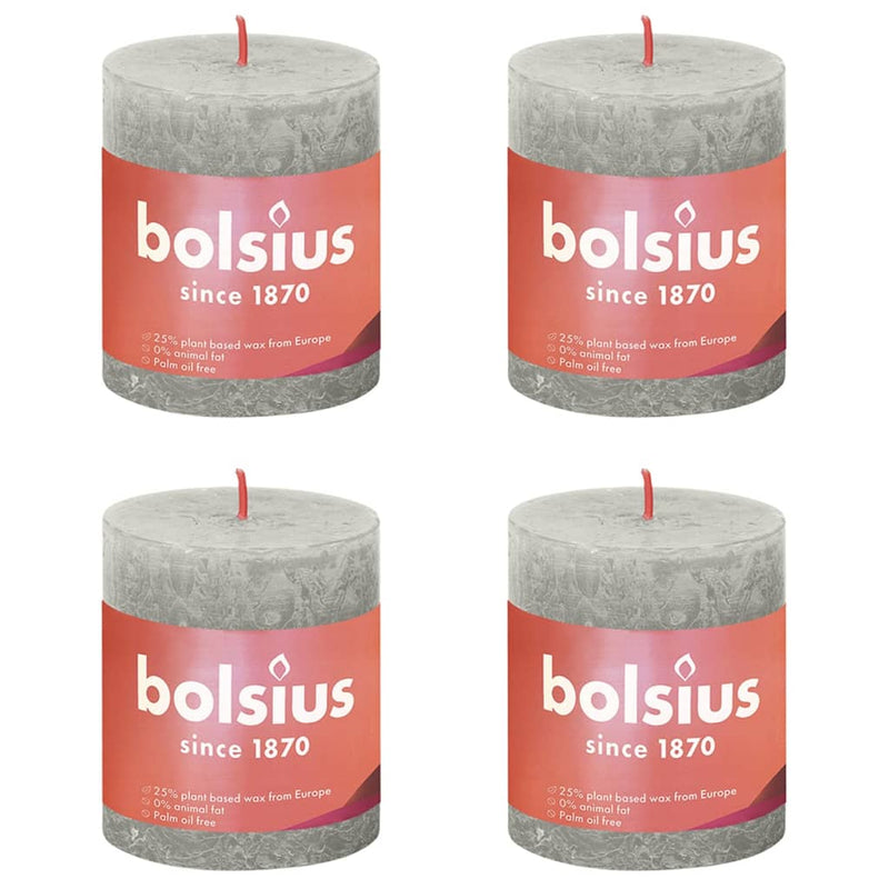 Bolsius Bolsius Stollen Shine 4 St Rustic 80x68 mm Grey