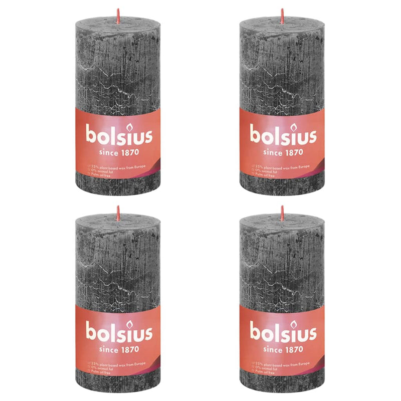 Bolsius Bolsius Stollen Shine 4 St Rustic 130x68 mm Storm Grey