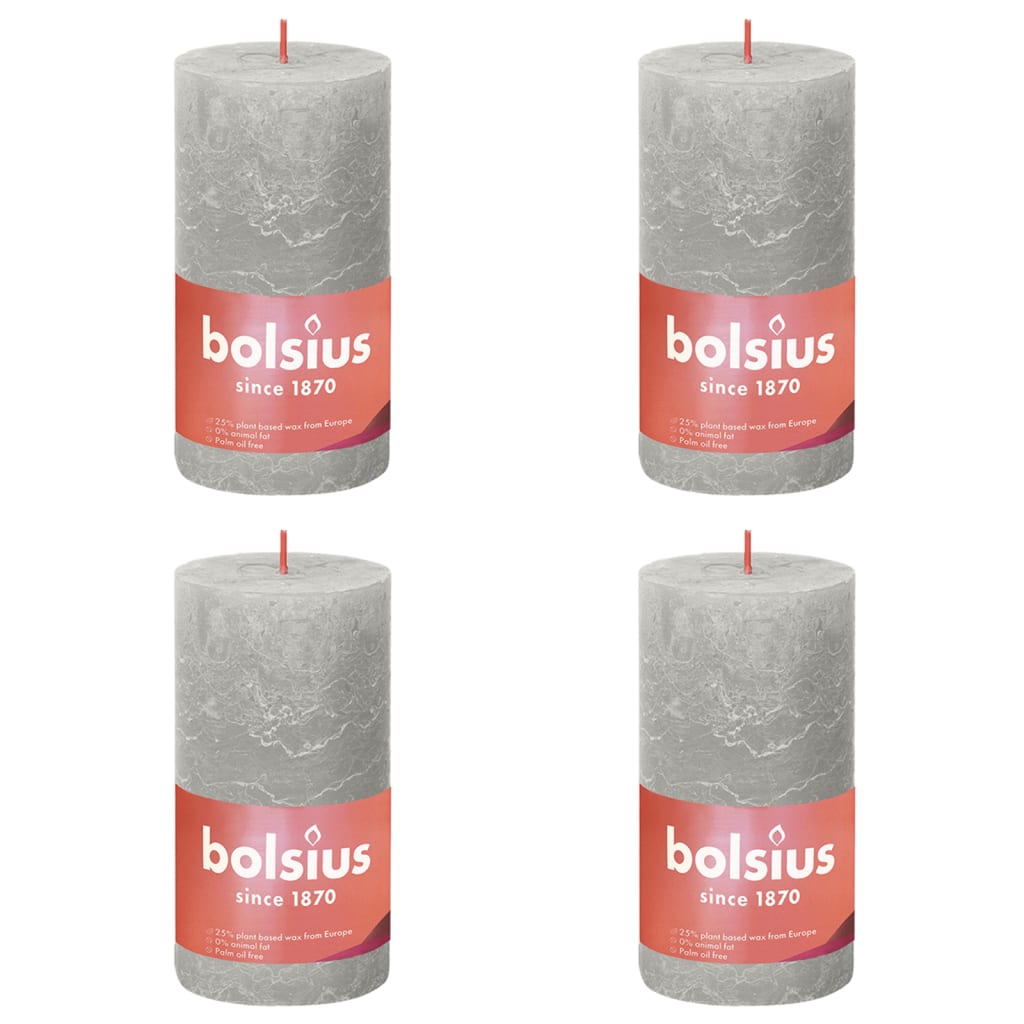 Bolsius Bolsius Stollen Shine 4 St Rustic 130x68 mm grigio sabbioso