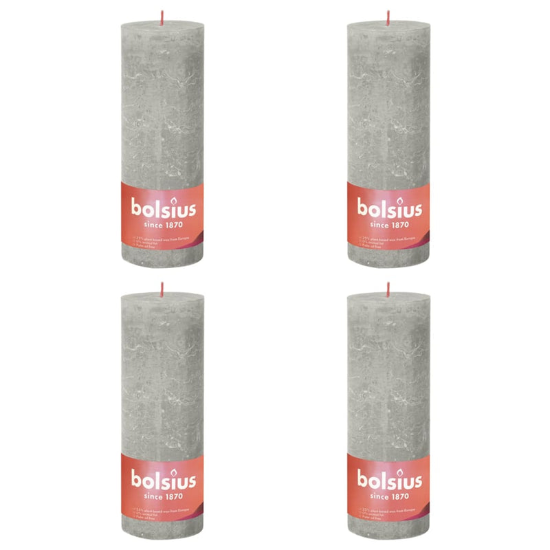 Bolsius Bolsius Stollen Shine 4 St Rustiek 190x68 mm sabbioso grigio