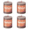 Bolsius Bolsius Stollen Shine 4 St Rustic 80x68 mm Rustic Taupe