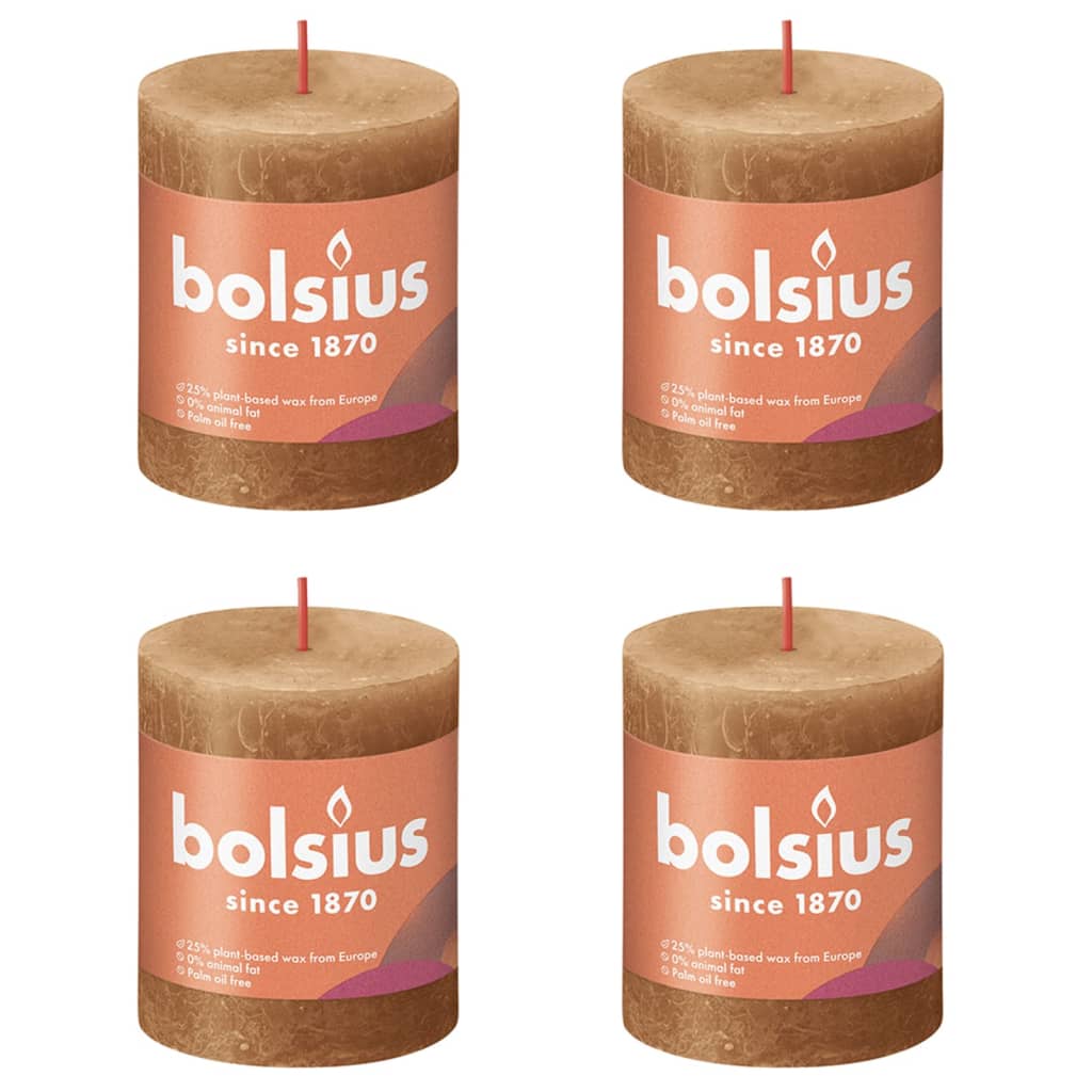 Bolsius Bolsius Stollen Shine 4 st rústico 80x68 mm de especias marrón
