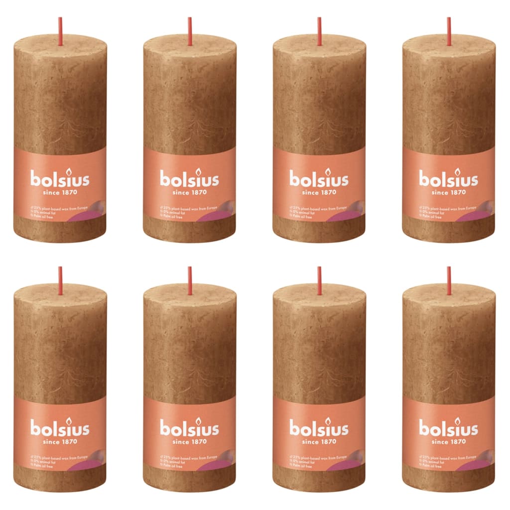 Bolsius Bolsius Stollen Shine 8 St Rustic 100x50 mm Brown