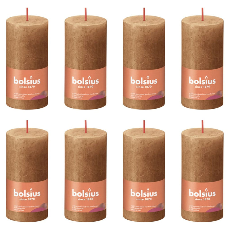Bolsius Bolsius Stollen Shine 8 St Rustic 100x50 mm Brown