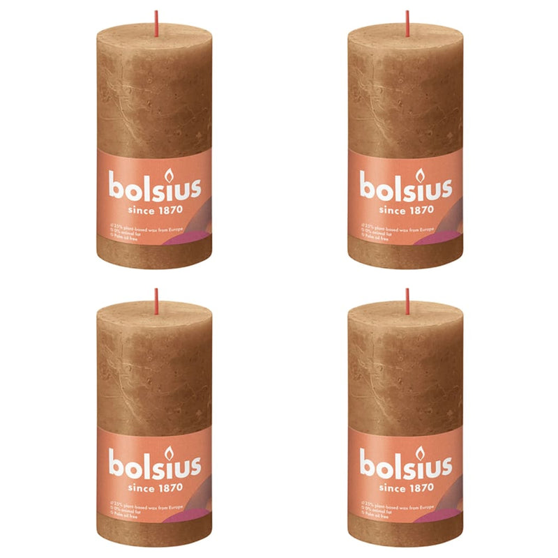 Bolsius Bolsius Stollen Shine 4 St Rustic 130x68 mm Spice Brown
