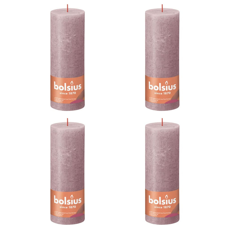 Bolsius Bolsius Stollen Shine 4 St Rustiek 190x68 mm Ash rosa