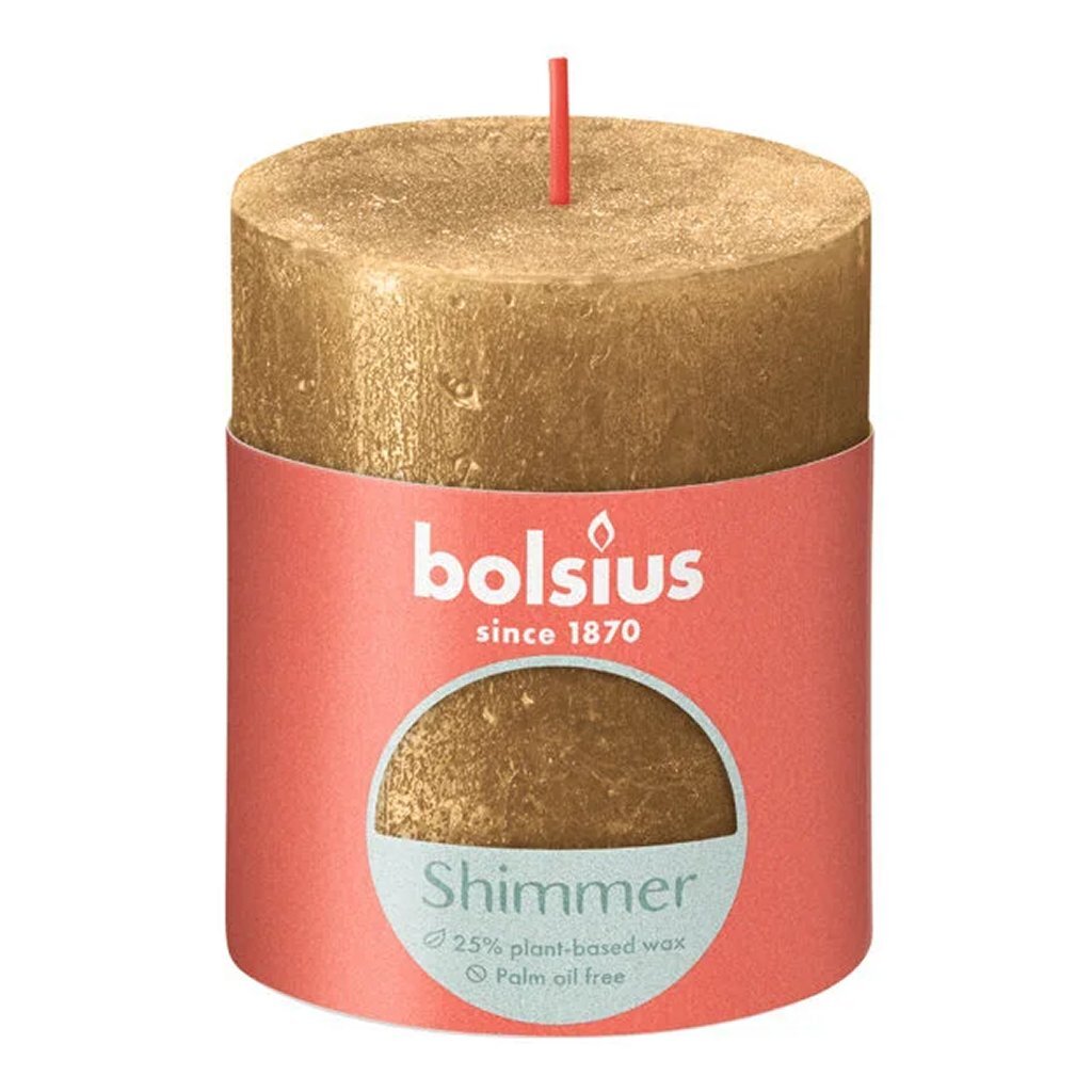 Bolsius Bolsius Stub Candle Shimmer 8x6.8 cm de oro