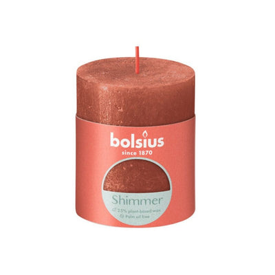 Bolsius Bolsius Rustic Stub Candle 8x6,8 cm Shimmer Amber