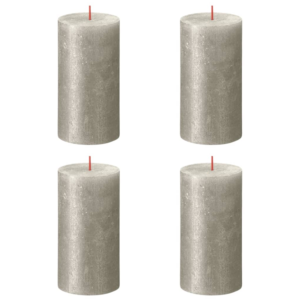Bolsius Bolsius Stollen Shimmer Shimmer 4 St Rustic 130x68 mm Champagne Colored