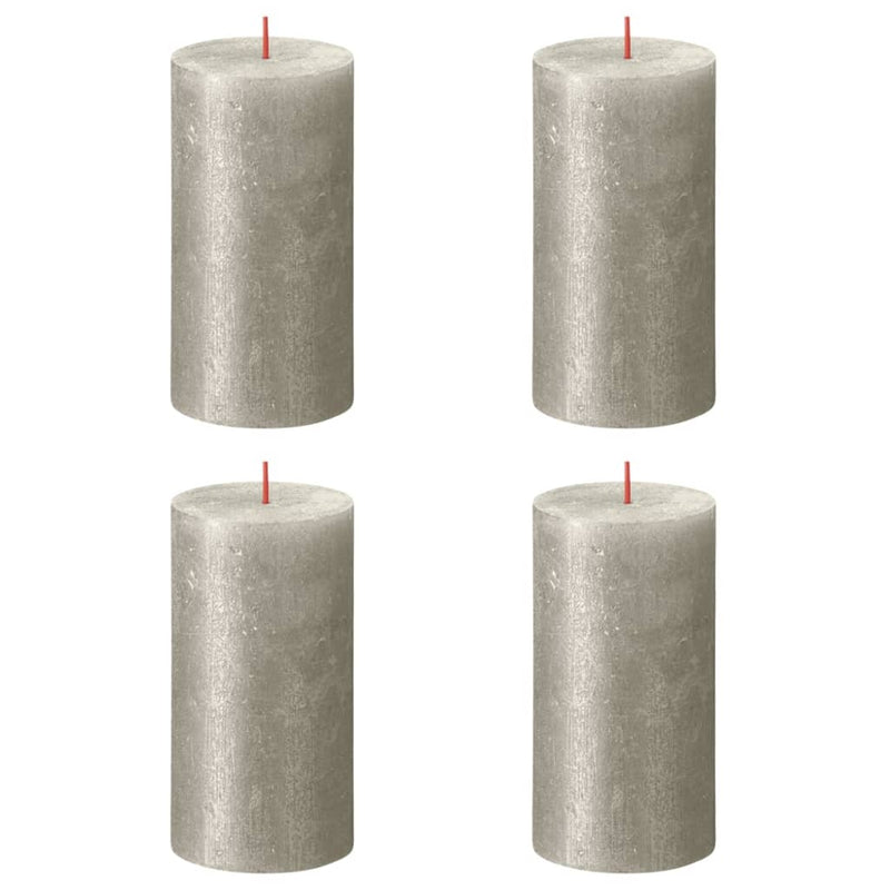 Bolsius Bolsius Stollen Shimmer Shimmer 4 St Rustic 130x68 mm Champagne Colored