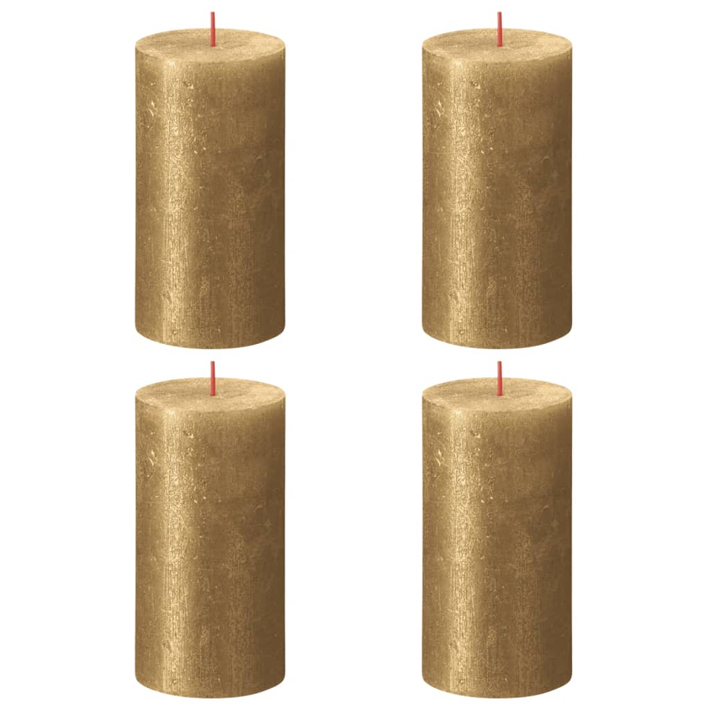 Bolsius Bolsius Stollen Shimmer 4 St Rustic 130x68 mm de oro