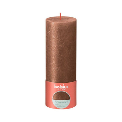 Bolsius Bolsius Rustic Stub Candele 19x6,8 cm Shimmer Copper