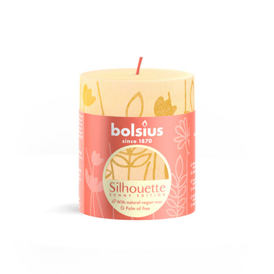 Bolsius Bolsius Silhouette Stamp Candle Butter Geel con stampa 8x6,8 cm