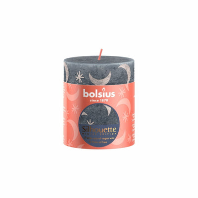 Bolsius Bolsius Rustic Stub Candele 8x6,8 cm Blu con stampa