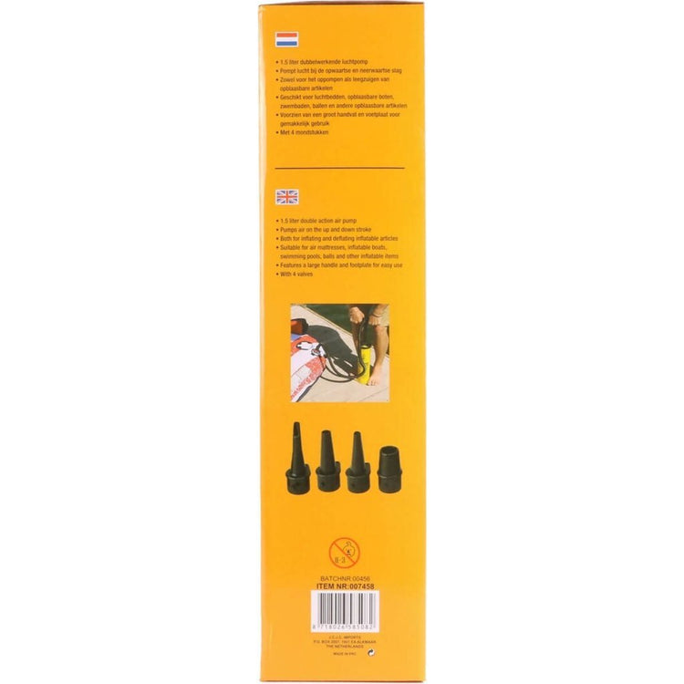Bomba de aire Benson 1,5l amarillo negro