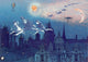 Cartolina illustrata cd01: volo notturno. 6 pezzi