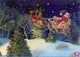 Cartolina illustrata cd09: slitta natalizia 6 pz