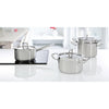 BK Precision Pan set in vetro in acciaio inossidabile a 4 pezzi argento
