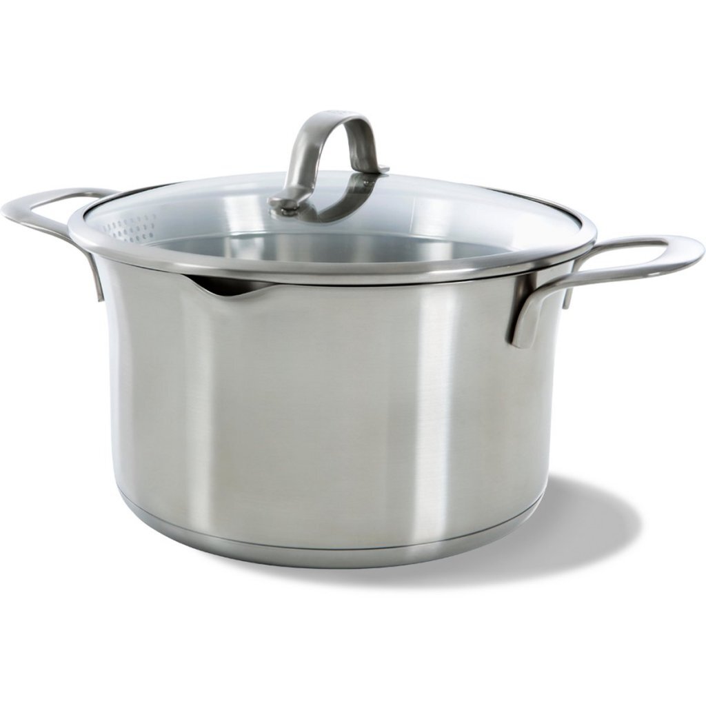 Bk bk sopa sartén de 24 cm de vidrio de acero inoxidable