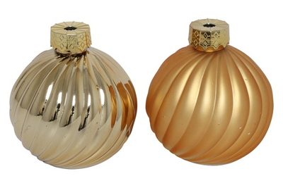 Countryfield Bola navideña jarrón raya oro cristal ø10cm