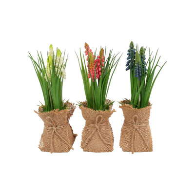 Countryfield flor artificial en maceta muscari h20cm
