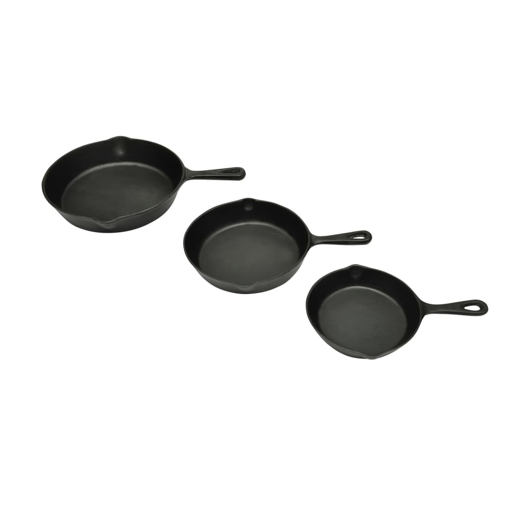 Vidaxl Cast Iron Frying Pans Set 3-dlg