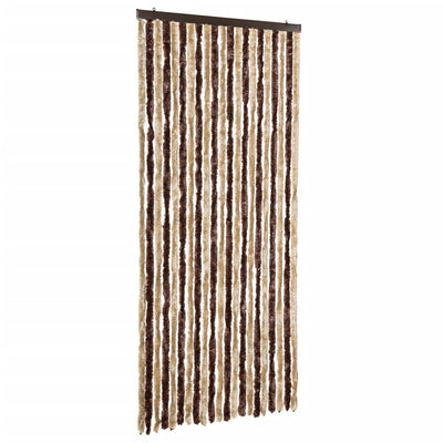 Cortina de mosca Vidaxl 90x220 cm chenille beige y marrón claro