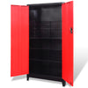 Gabinete de herramientas Vidaxl con 2 puertas 90x40x180 cm de acero negro y rojo