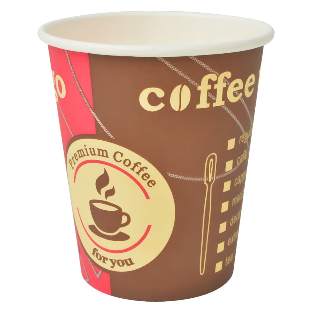 Vidaxl Desechable Coffee Cazs Paper 240 ml (8 oz) 1000 PCS
