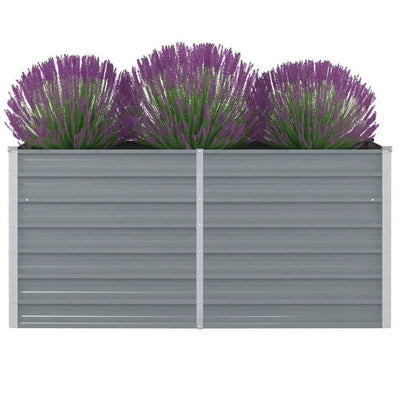 Vidaxl fioriera raccolta da 160x80x77 cm grigio in acciaio zincato