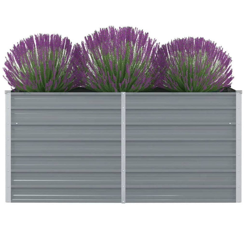 Vidaxl fioriera raccolta da 160x80x77 cm grigio in acciaio zincato