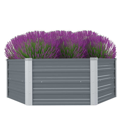 Vidaxl fioriera raccolta 129x129x46 cm grigio in acciaio zincato