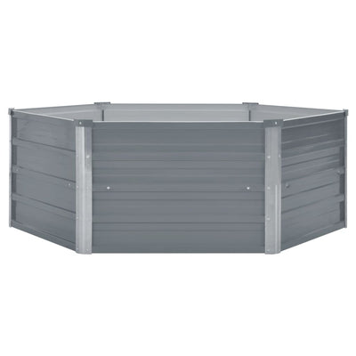 Vidaxl fioriera raccolta 129x129x46 cm grigio in acciaio zincato
