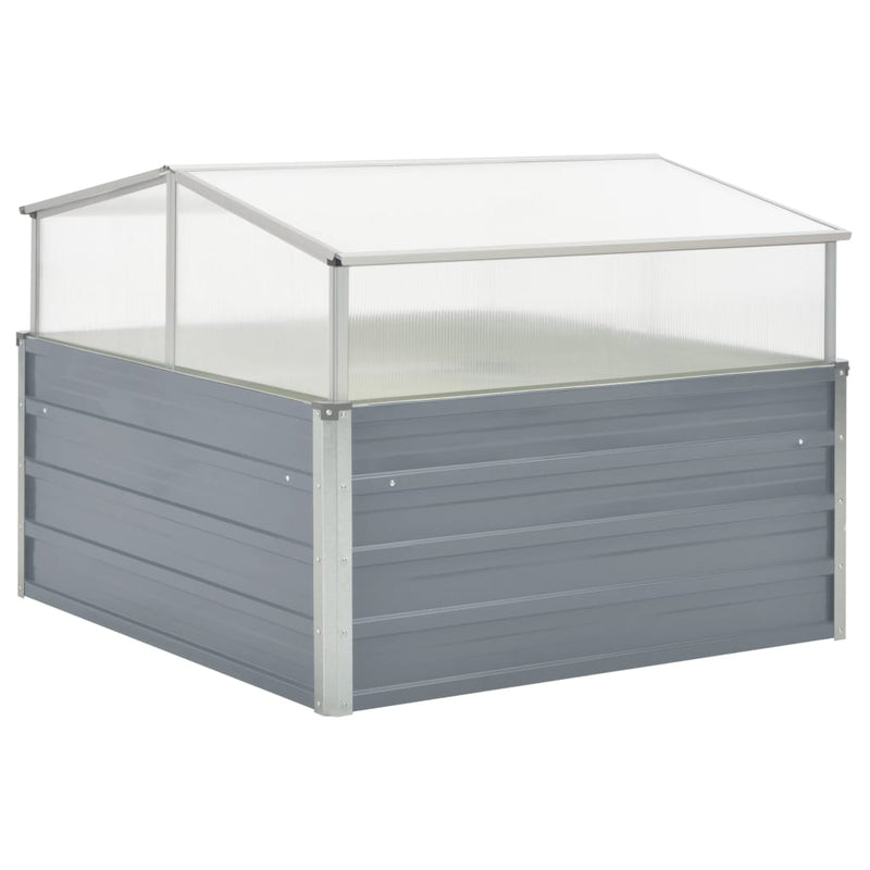 Vidaxl Tuinkas 100x100x85 cm grigio in acciaio zincato