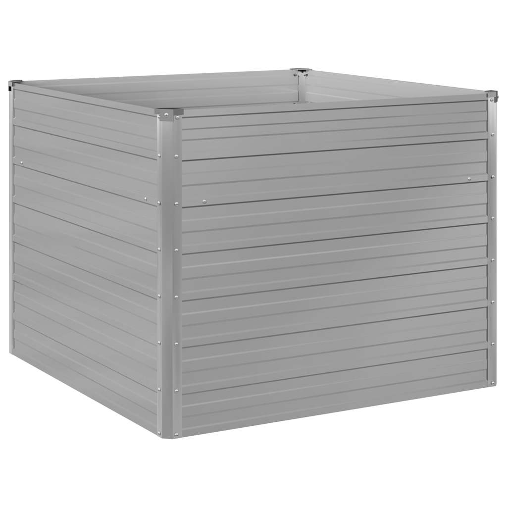 Plantador Vidaxl elevado 100x100x77 cm de acero galvanizado gris