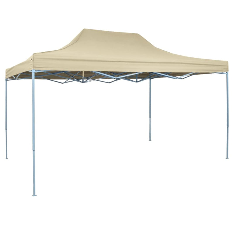 Vidaxl plegable ventana emergente de 3x4.5 m de crema blanca