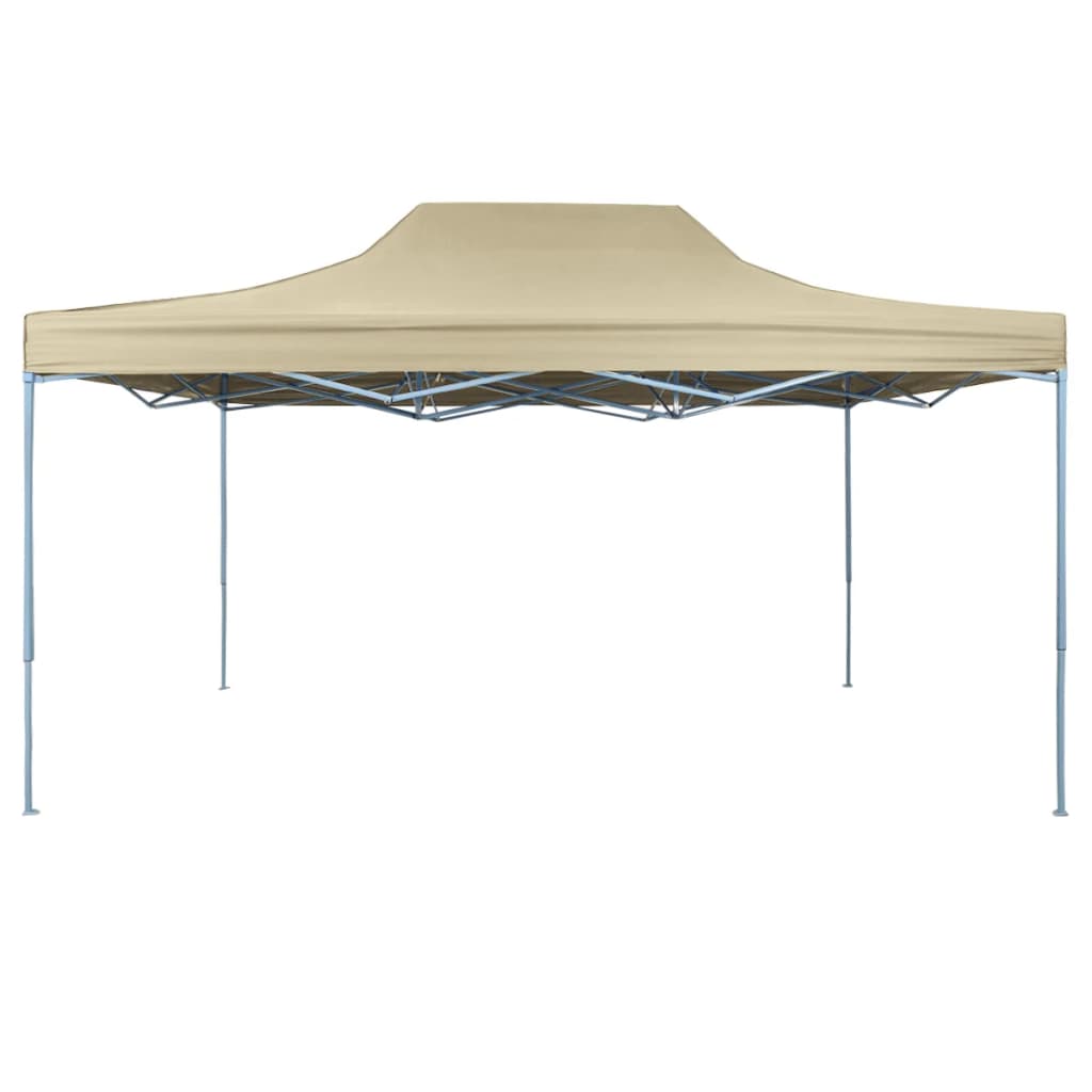 Vidaxl plegable ventana emergente de 3x4.5 m de crema blanca