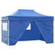 Pop-up della tenda pieghevole Vidaxl con 4 pareti laterali 3x4,5 m blu