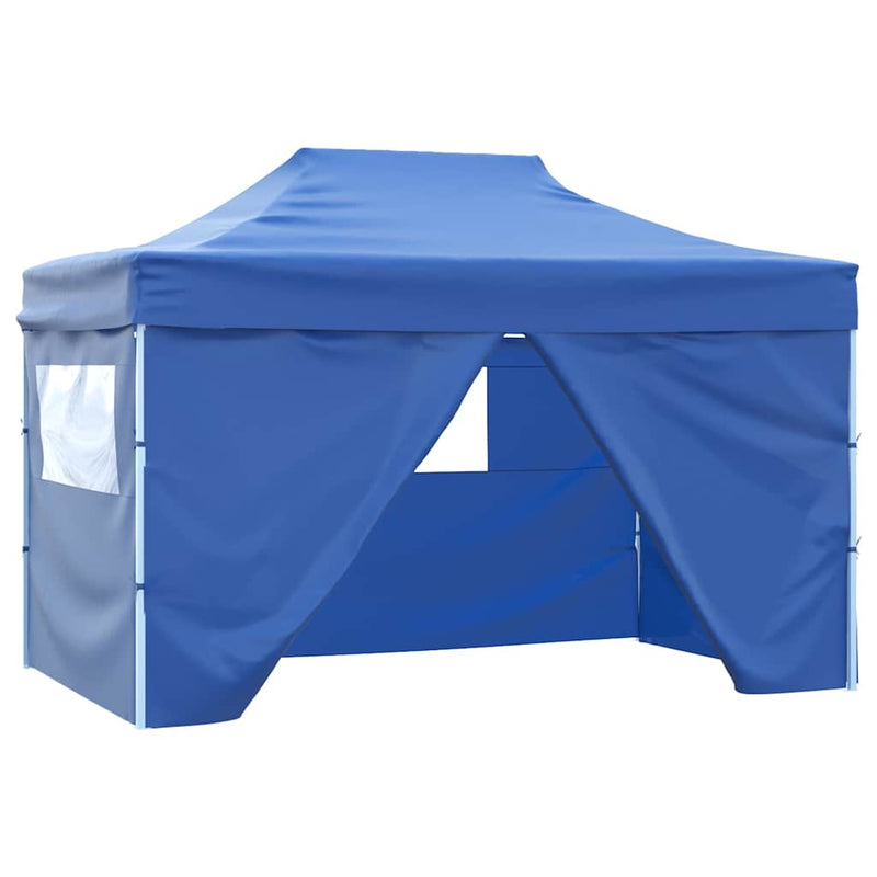 Vidaxl plegable ventana emergente con 4 paredes laterales 3x4.5 m azul