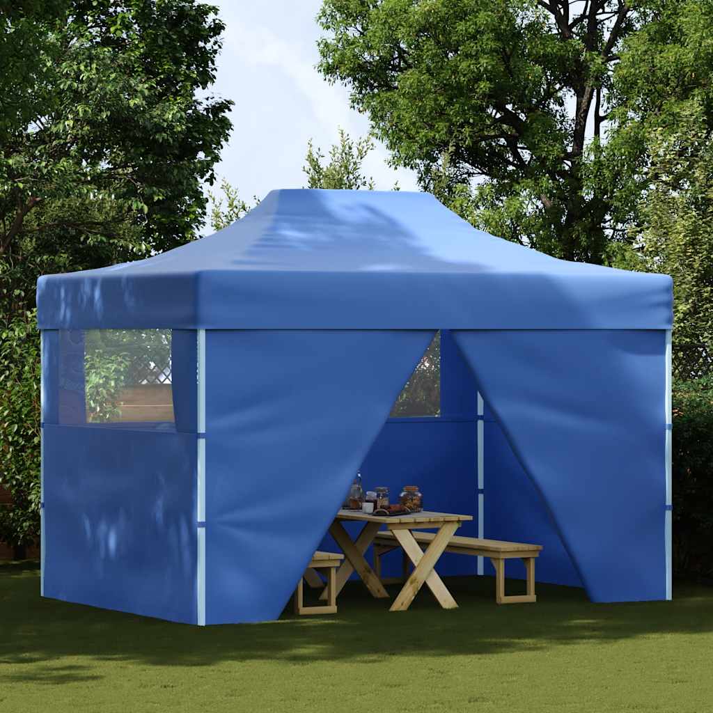 Vidaxl plegable ventana emergente con 4 paredes laterales 3x4.5 m azul