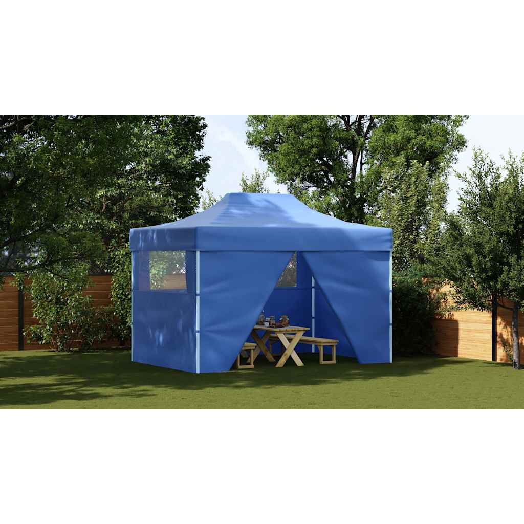 Vidaxl plegable ventana emergente con 4 paredes laterales 3x4.5 m azul