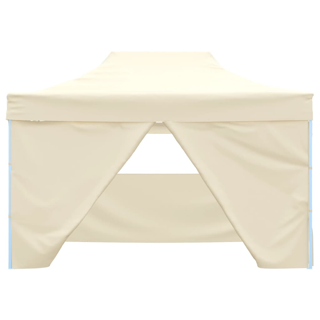 Vidaxl plegable ventana emergente con 4 paredes laterales 3x4.5 m crema blanca