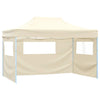 Vidaxl plegable ventana emergente con 4 paredes laterales 3x4.5 m crema blanca