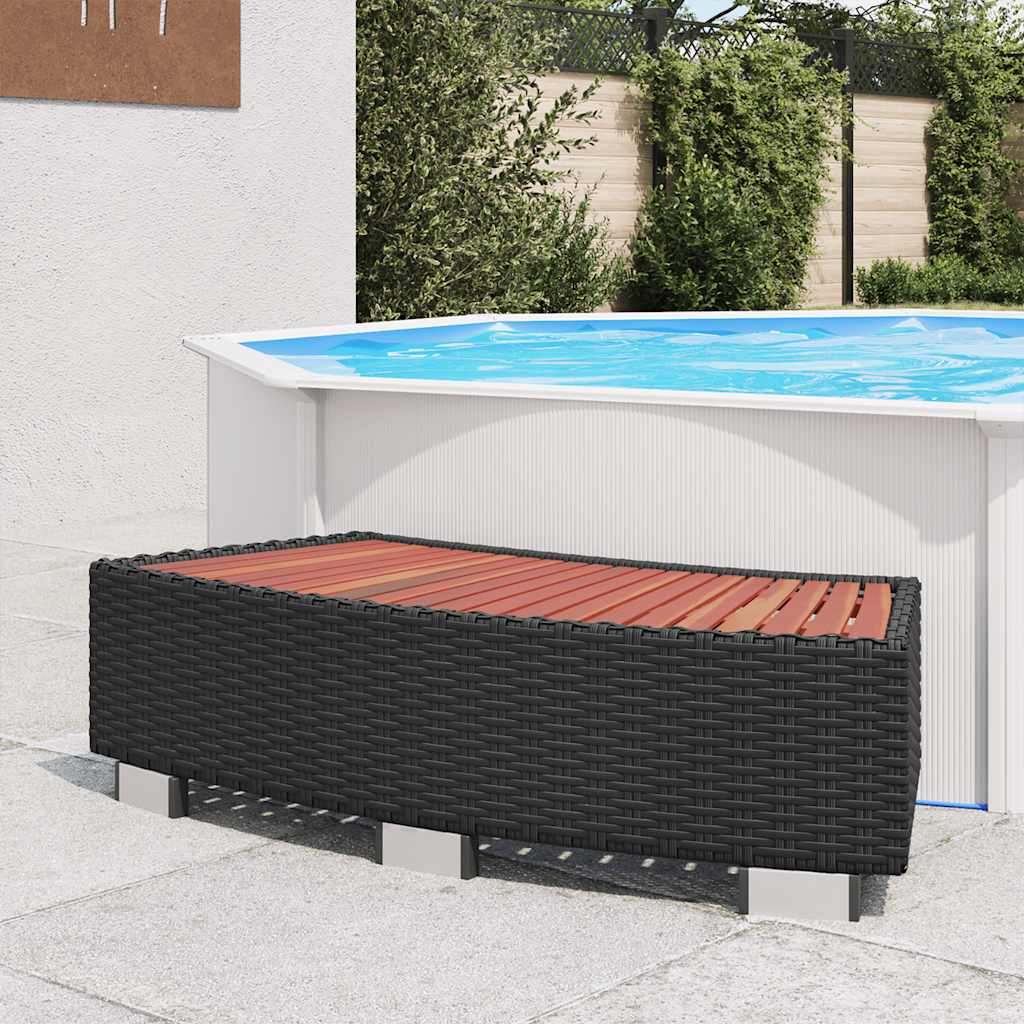 Vidaxl Splash 92x45x25 cm poli rattan nero