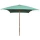 Parasol Vidaxl con polo de madera 200x300 cm verde