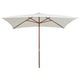Parasol Vidaxl con pole de madera 200x300 cm de crema blanca